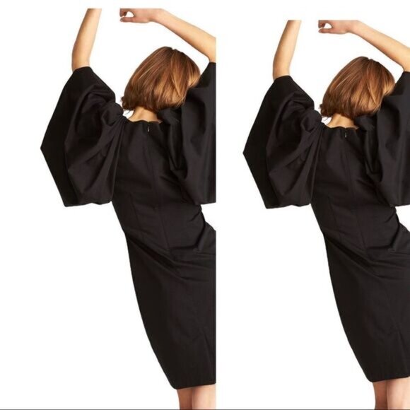 REBECCA Taylor Bodycon Jewel Neckline Short Puff Sleeve Mini Cocktail Dress NEW - Picture 6 of 11